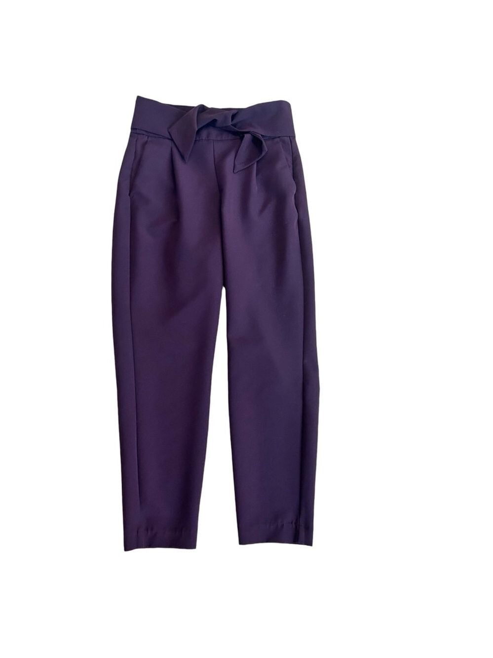 Dynamite plum purple high waisted pleated tie front ankle pants Sz 6 NWOT